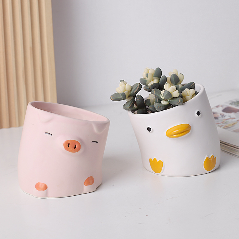 Snake Plant Ceramic - Zwierzęta kreskówkowe sukulenty małe doniczki śliczne