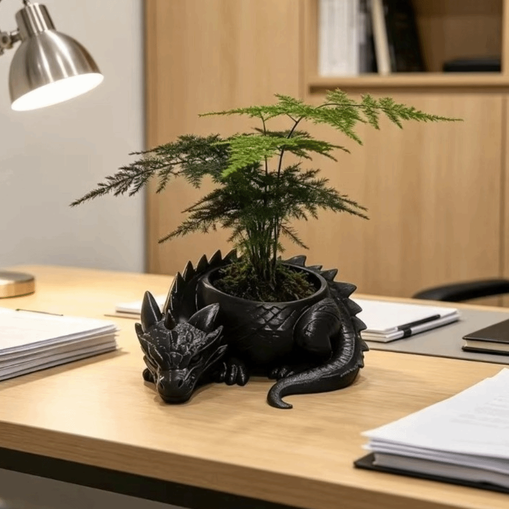Snake Plant Ceramic - Doniczka w kształcie smoka drukowana w